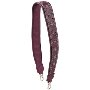 Loro Piana Calfskin Leather Silk Wool Bag Strap Garnet